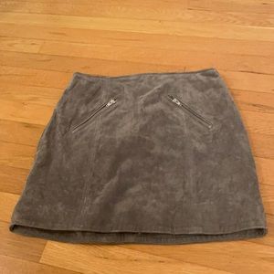 Grey Suede Skirt